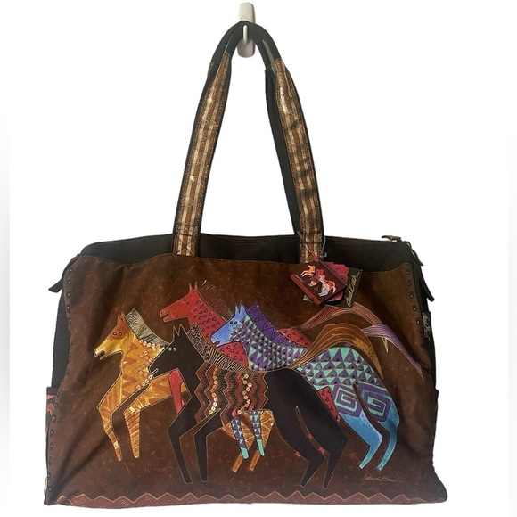 Large Laurel Burch Horses weekend tote - Picture 2 of 7